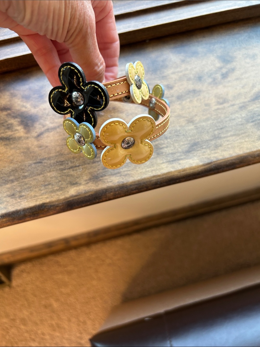 Louis Vuitton Floral Leather Bracelet in Yellow and Green - Picture 2 of 14